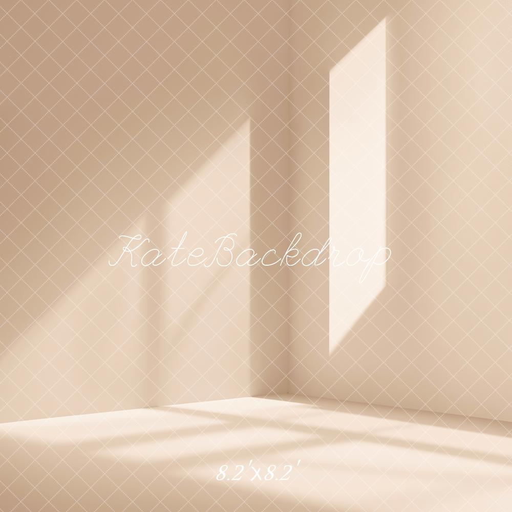 Kate Fashion Minimalist Beige Light Corner Wall Backdrop Designed by Emetselch