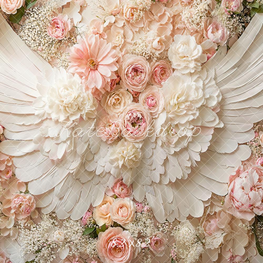 Fondo de suelo con alas de ángel floral de primavera Diseñado por Emetselch