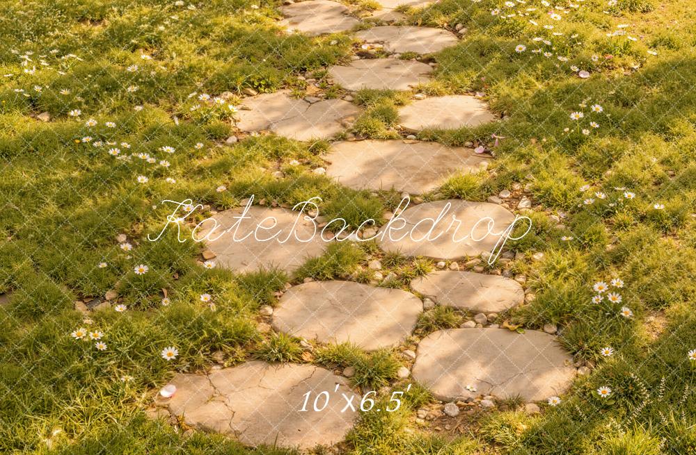 Kate Spring Garden Stepping Stone Path Wildflowers Floor Printed Backdrop Designed by Kate Image