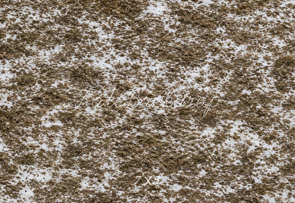 Kate Snowy Ground Dry Grass Floor Printed Backdrop Designed by Emetselch