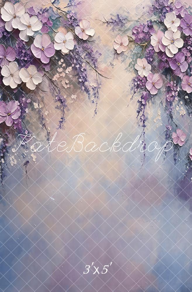Kate Fine Art Pastel Purple Floral Backdrop Designed by Emetselch