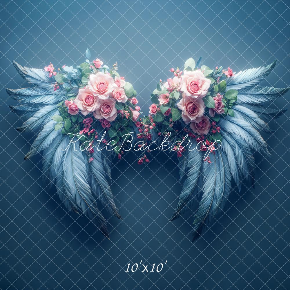 Kate Dreamy Floral Angel Wings Backdrop Designed by Emetselch