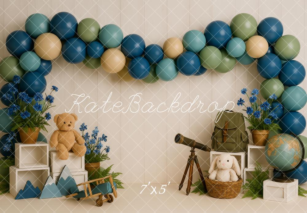 Avventura Cake Smash Telescopio Orso Palloncino Sfondo Designed by Patty Roberts