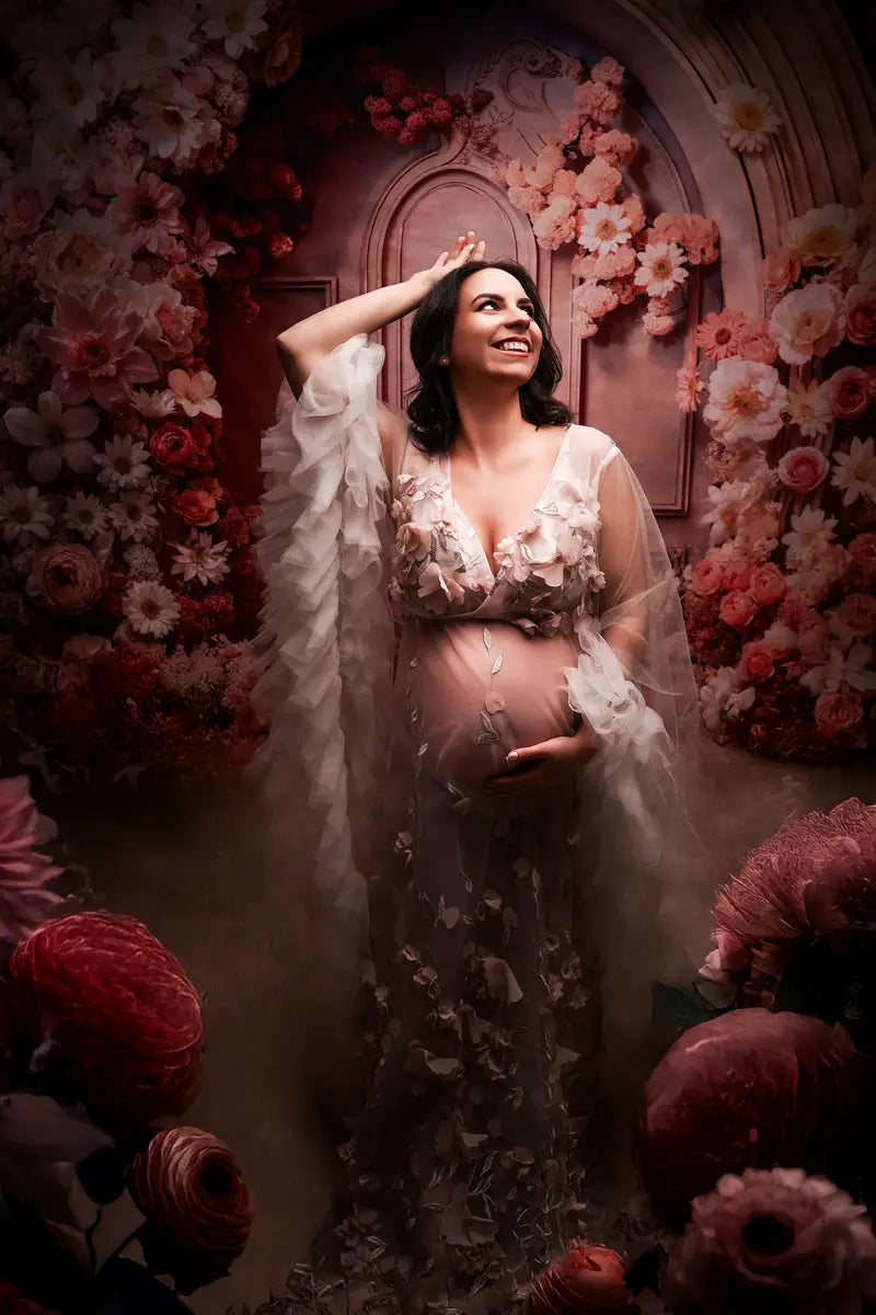 Lentebloemenboog Foto Achtergrond Ontworpen door Emetselch