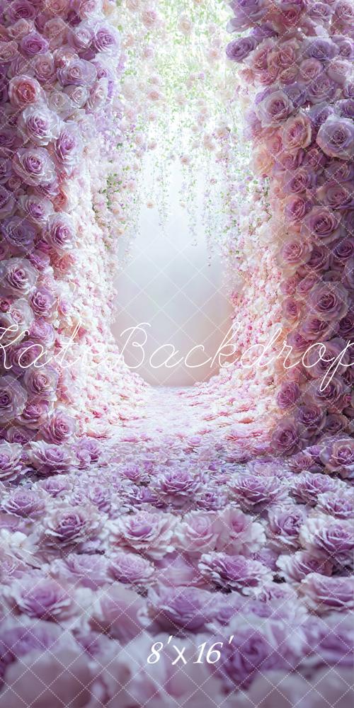 Fondo de Pared de Flores Rosas Rosadas Diseñado por Emetselch