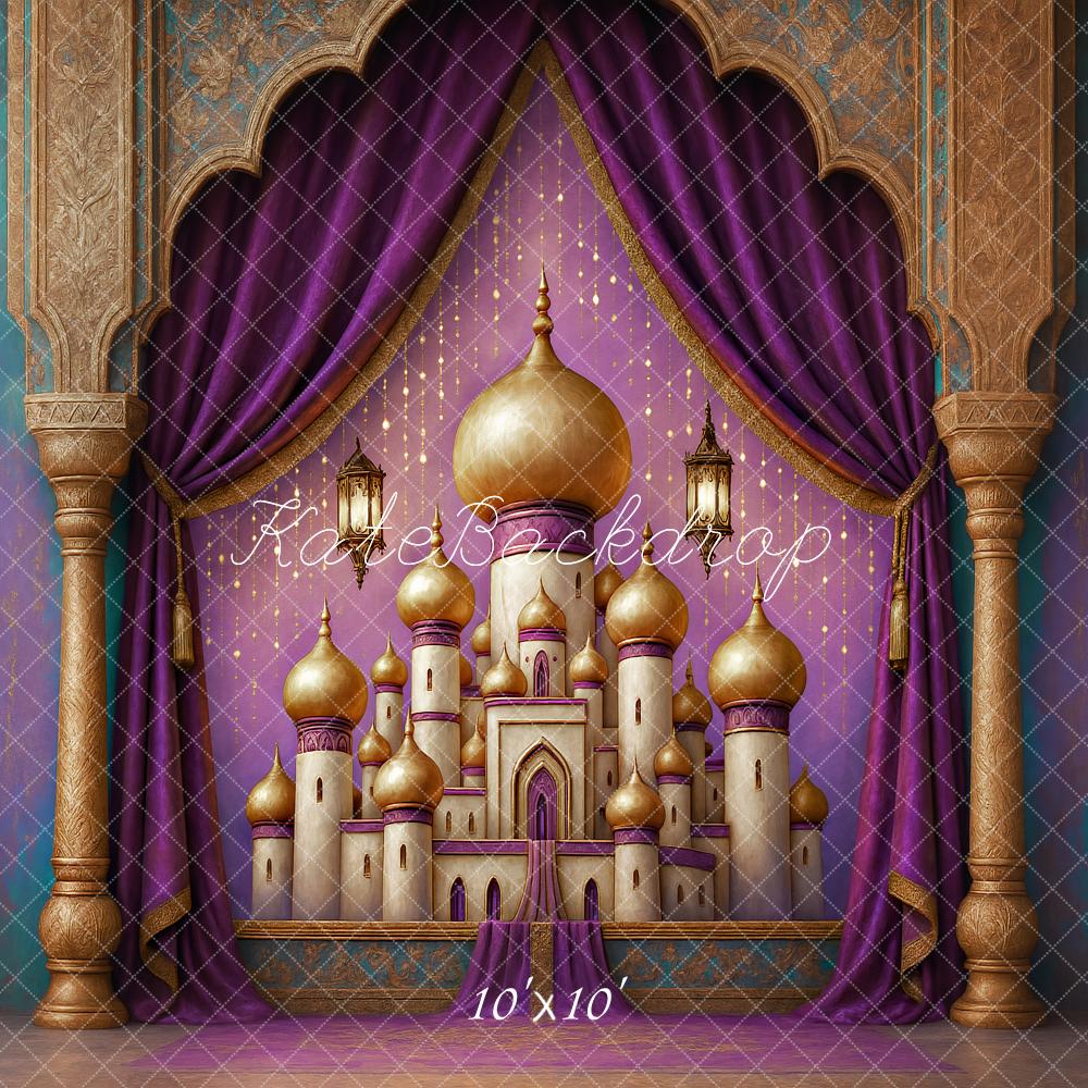 Kate Arabian Palace Arch Purple Backdrop Designed by Ashley Paul