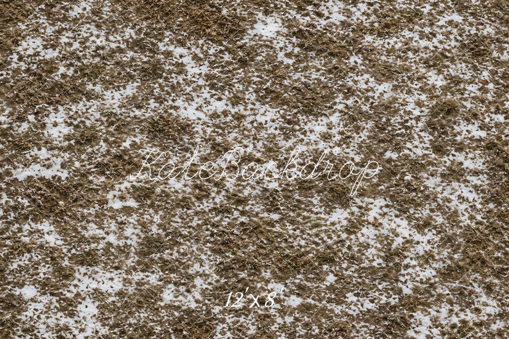 Kate Snowy Ground Dry Grass Floor Printed Backdrop Designed by Emetselch