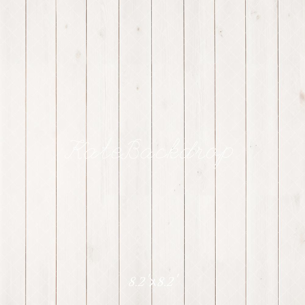 Kate White Wood Plank Floor Printed Backdrop Designed by Emetselch