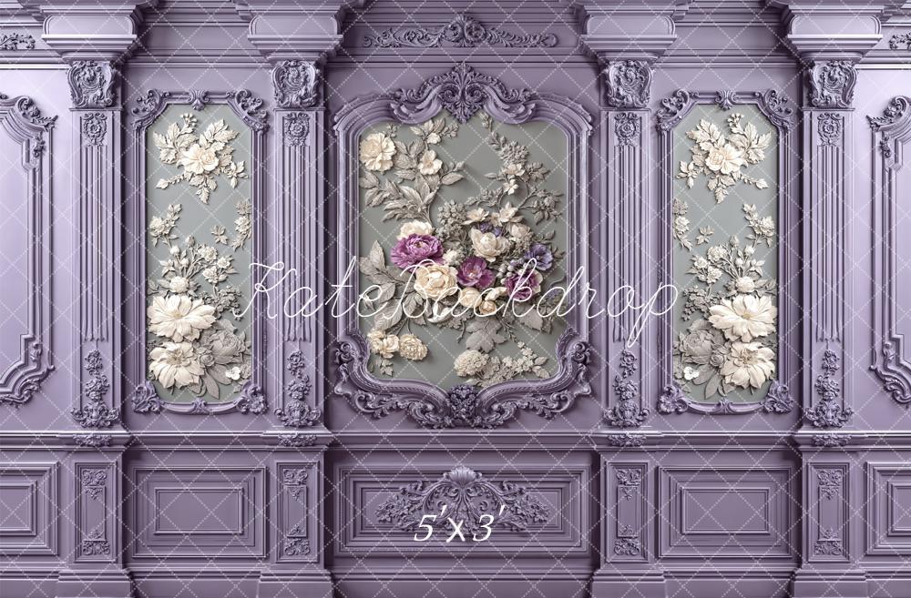 Kate Mother's Day Lavender Vintage Wall Floral Panels Backdrop Designed by Emetselch