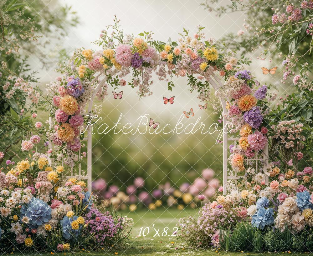 Kate Spring Flower Arch Garden Butterflies Backdrop Designed by Emetselch