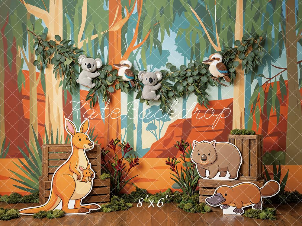 Kate Jungle Kangaroo Koala Wombat Platypus Forest Backdrop Designed by Emetselch