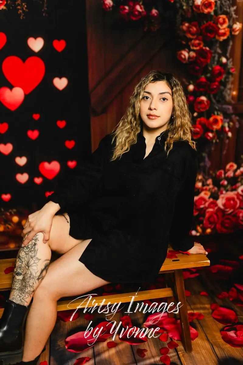 Romantische Bloemen Raamverlichting Foto Achtergrond Designed by Emetselch