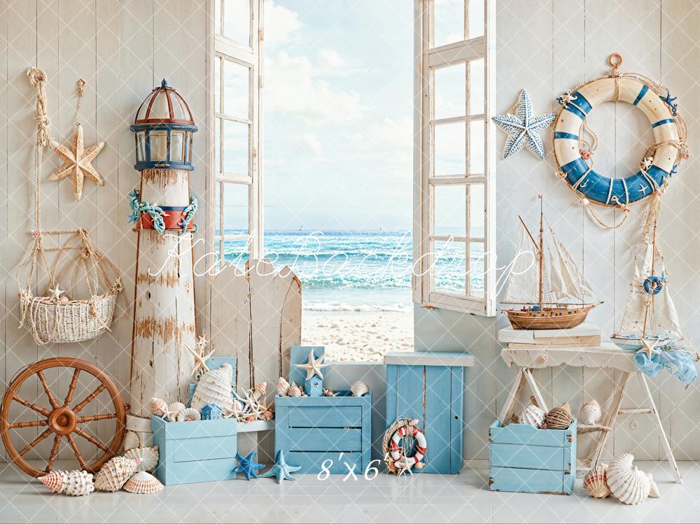 Sfondo Estivo Nautico da Spiaggia per Finestra Designed by Emetselch