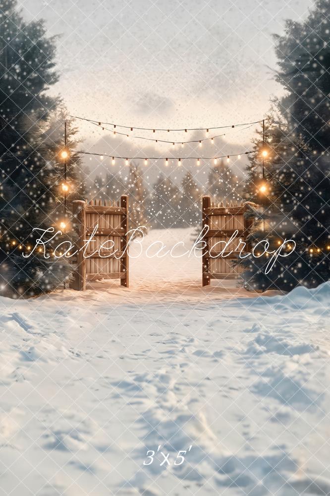 Kate Winter Wonderland Gate Snow Backdrop Designed by Emetselch
