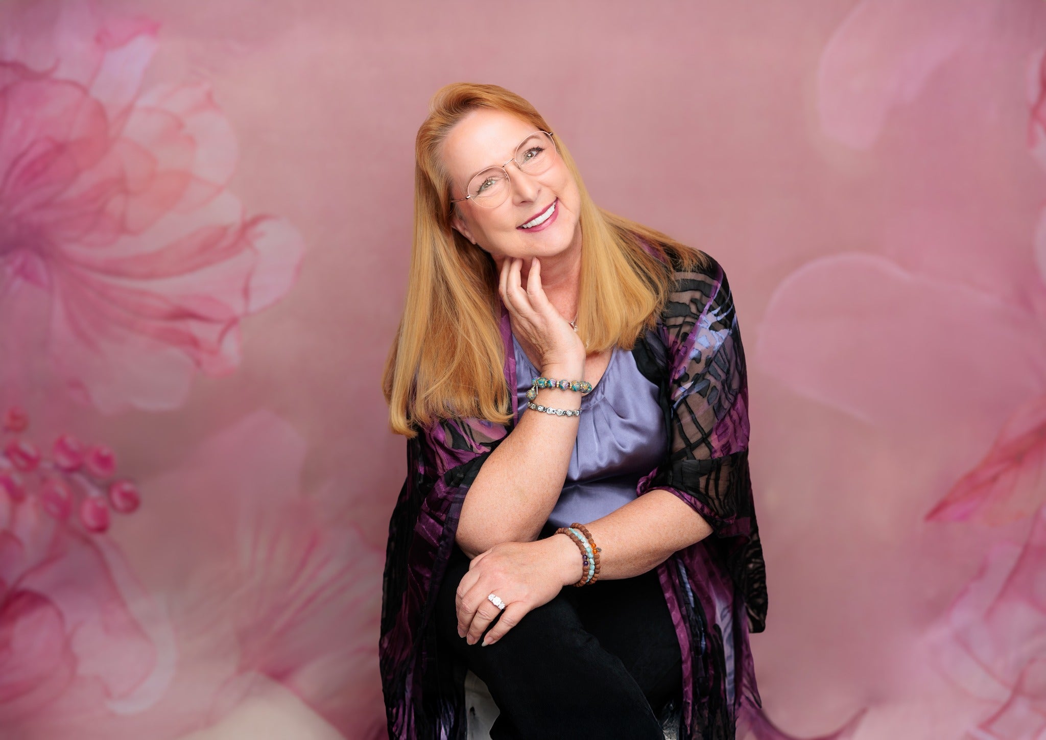 Kate Fine Art Floral Blurry Pink Backdrop Designed by GQ