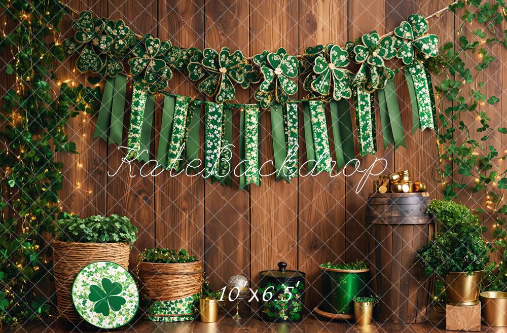 Fondo de Madera de Trébol del Día de San Patricio Diseñado por Emetselch