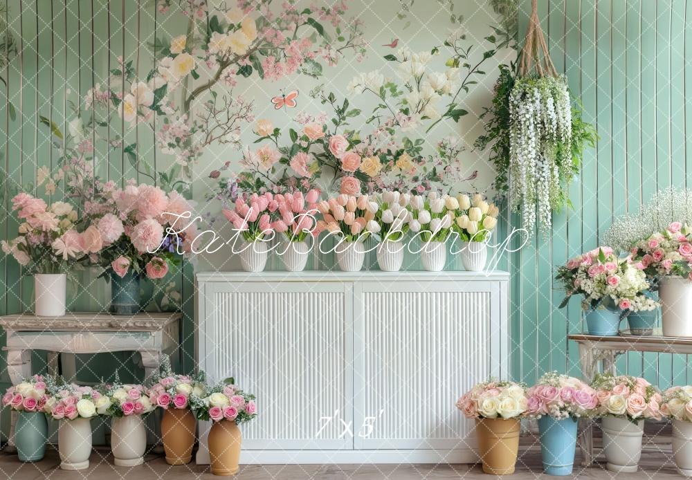 Fondo Pastel Floral Vintage de Primavera Cabinet Designed by Mini MakeBelieve
