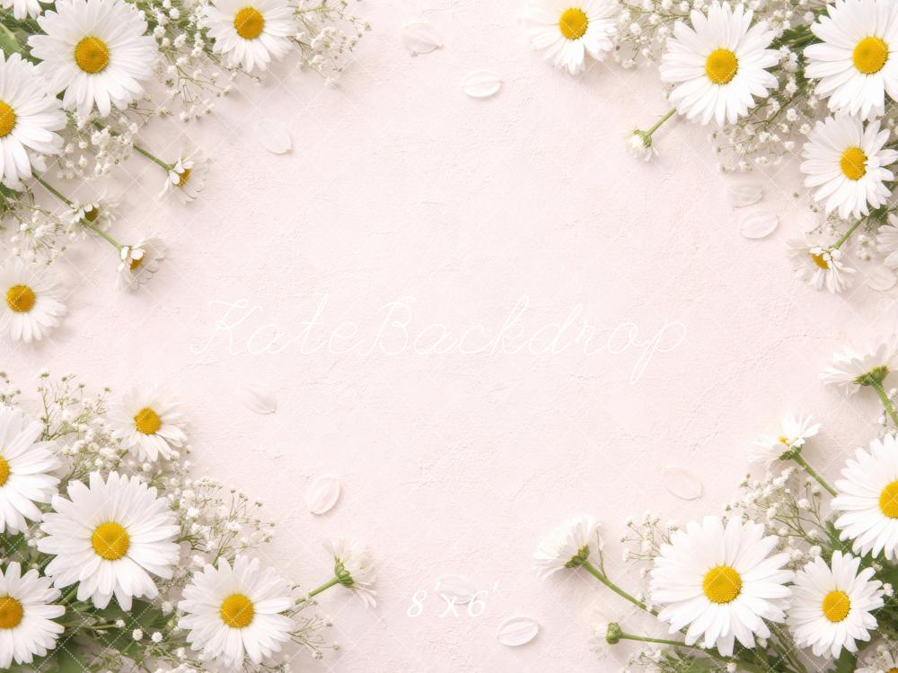 Kate Newborn White Daisy Flowers Border Backdrop Designed by Megan Leigh Photography