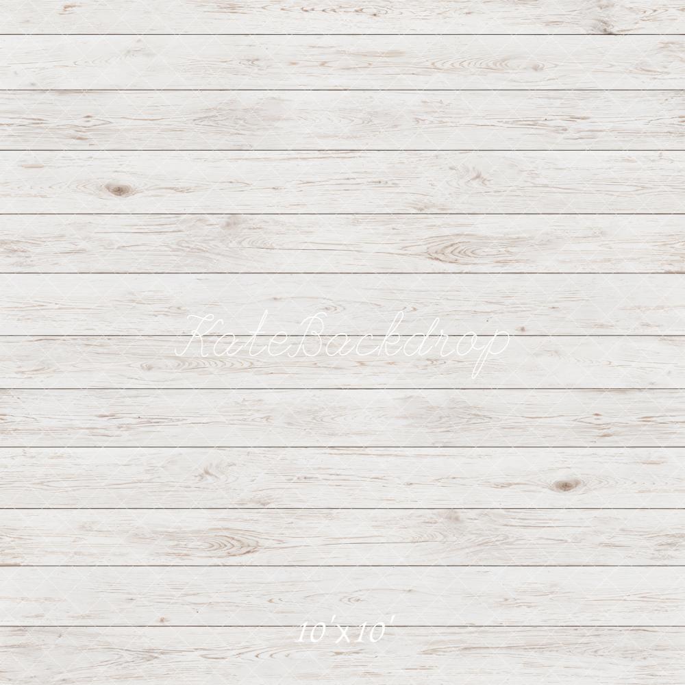 Kate White Wood Plank Floor Printed Backdrop Designed by Kate Image