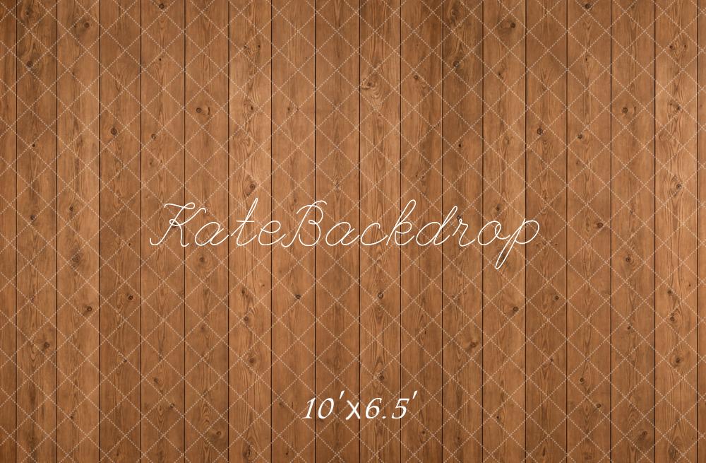 Kate Brown Light Wood Planks Floor Printed Backdrop Designed by Emetselch