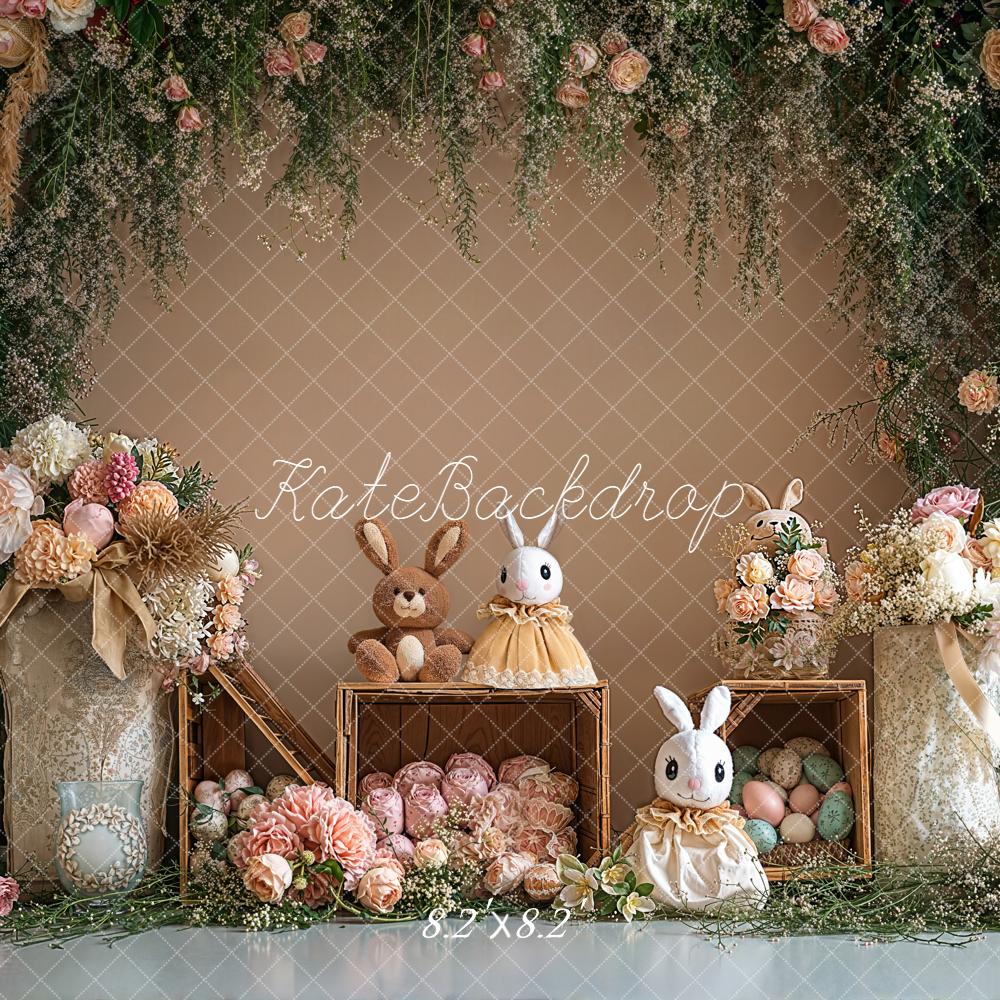 Kate Easter Bunny Flower Arch Pastel Eggs Backdrop Designed by Emetselch