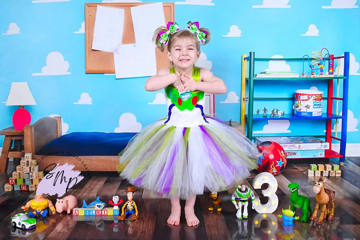 Sala de Juegos con Cama para Niños Fondo para Fotografía Diseñado por Erin Larkins