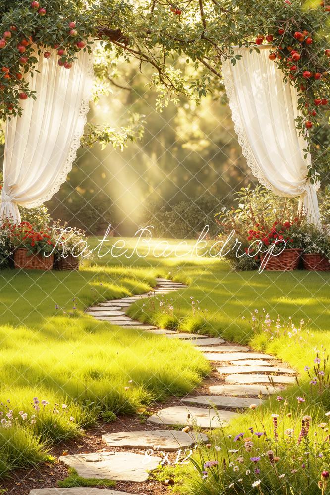 Kate Spring Garden Arch Apple Tree Curtain Pathway Backdrop Designed by Emetselch