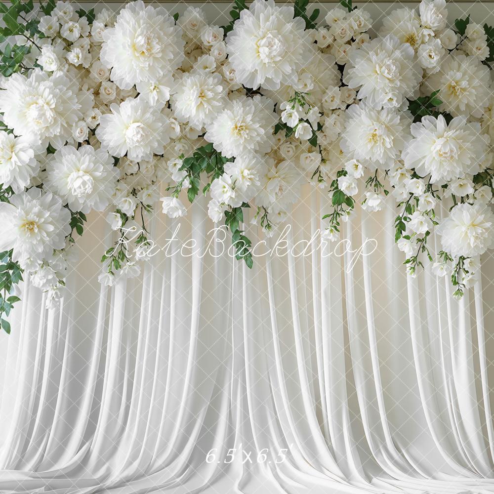 Kate Spring Flower Arch White Floral Drapes Backdrop Designed by Mini MakeBelieve