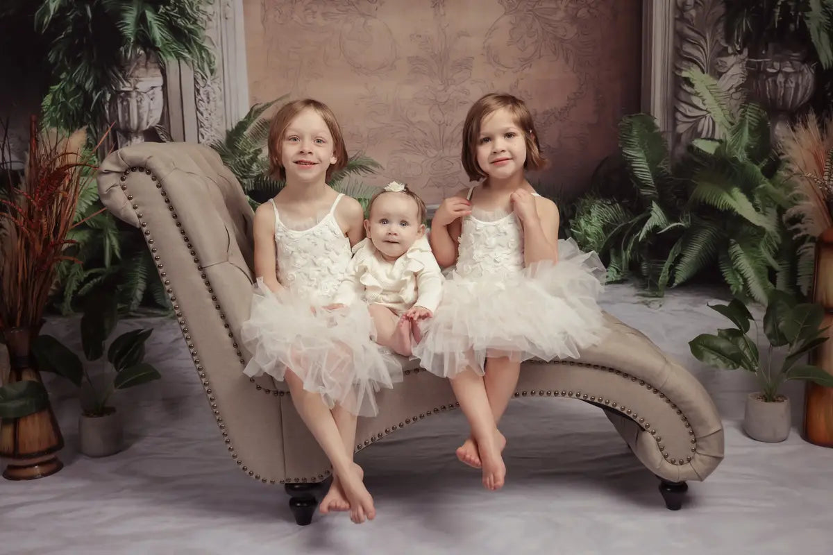 Kate Sweep Boho Tropical Arch Ferns Backdrop Designed by Mini MakeBelieve