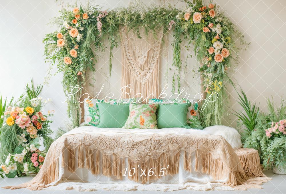 Kate Boudoir Boho Summer Floral Arch Bedroom Backdrop Designed by Emetselch