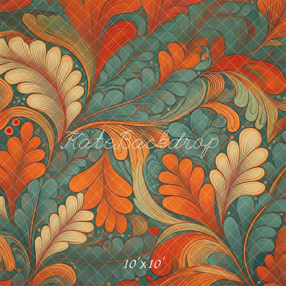Mid Century Modern Retro Abstract Leaf Pattern Foto Achtergrond Designed by Mandy Ringe Photography