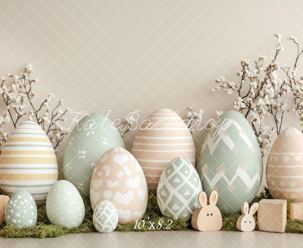 Fondo de Pascua con Huevos Pastel y Conejo diseñado por Patty Roberts