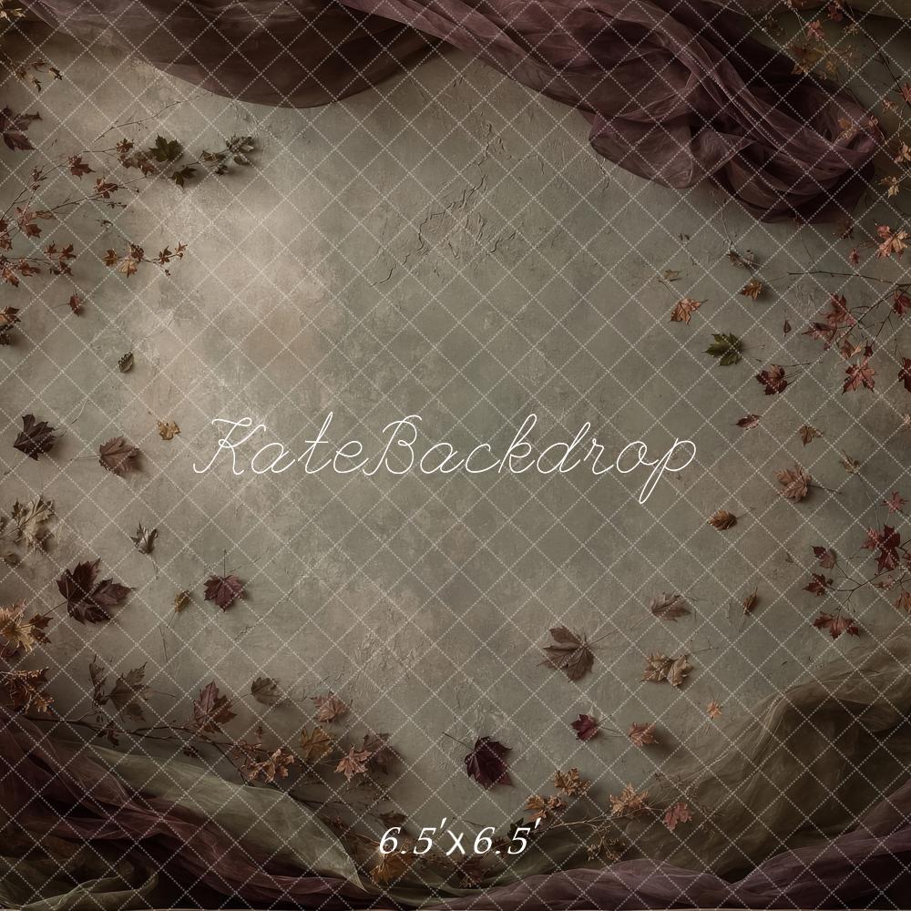 Kate Fall Brown Leaf Elegant Drapes Arch Printed Backdrop Printed Backdrop Designed by Shutter Swan Studios