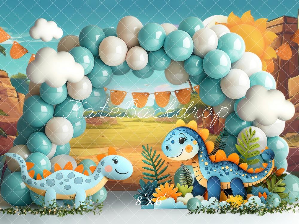Cake Smash Dinosaur Ballonboog Foto Achtergrond Designed by Laura Bybee