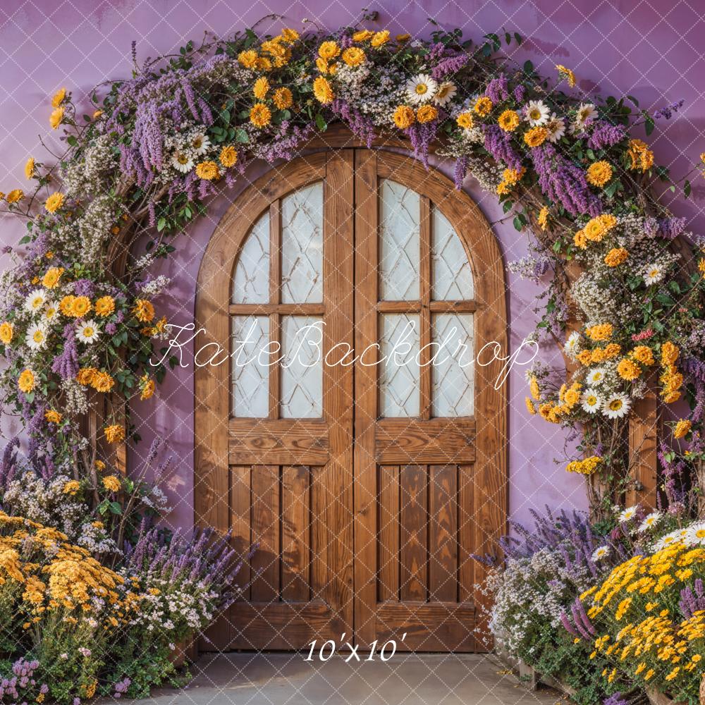 Arco de Flores de Primavera Puerta Morada Fondo Diseñado por Emetselch