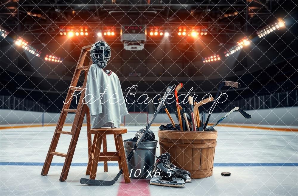 Sport Hockey Arena Apparatuur Ladder Foto Achtergrond Designed by Laura Bybee