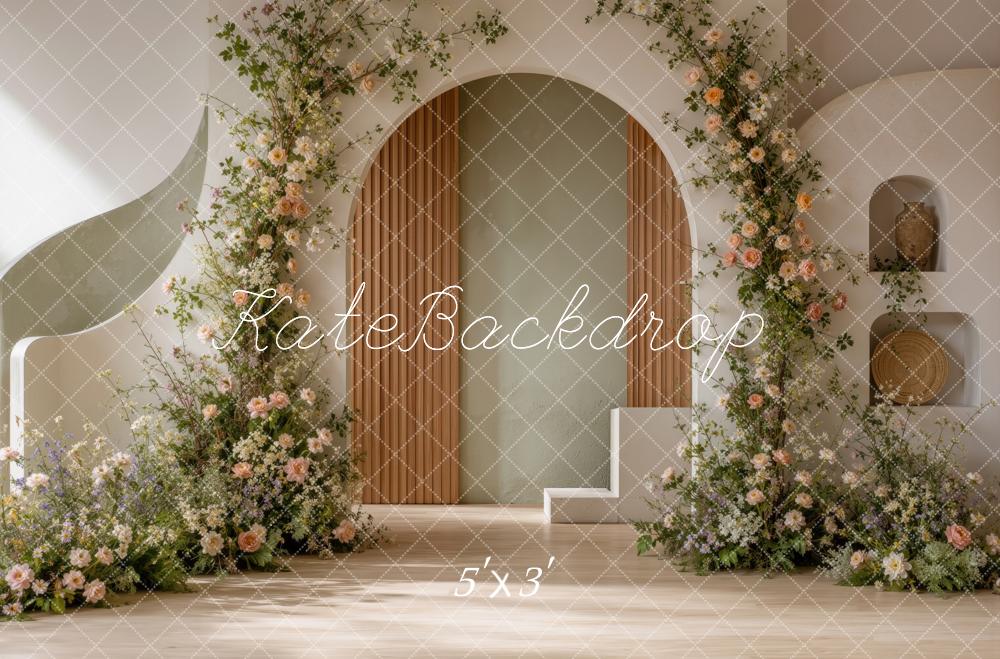 Kate Spring Floral Arch Doorway Staircase Modern Printed Backdrop Designed by Ashley Ward