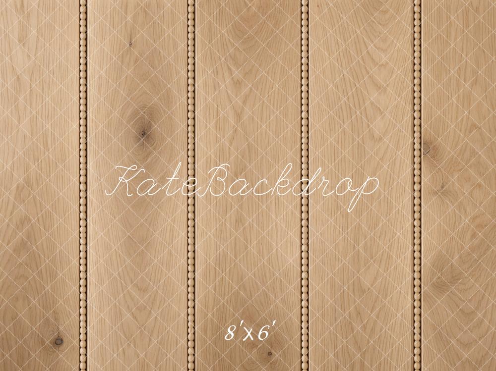 Kate Light Brown Wood Panel Retro Floor Backdrop Designed by Mini MakeBelieve
