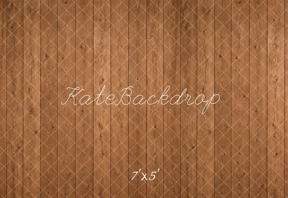 Kate Brown Light Wood Planks Floor Printed Backdrop Designed by Emetselch
