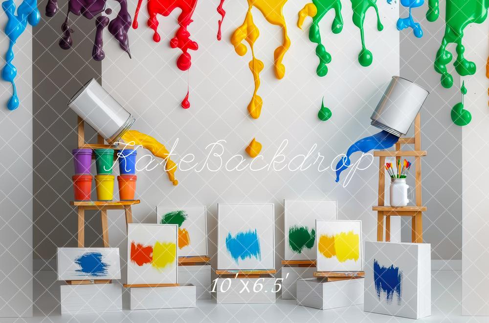 Fondo de arte de goteo de pintura colorido de cumpleaños Designed by Mini MakeBelieve