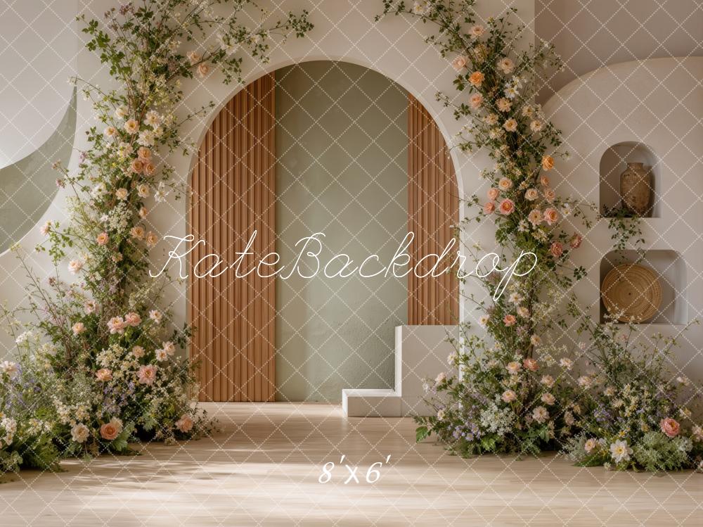 Kate Spring Floral Arch Doorway Staircase Modern Printed Backdrop Designed by Ashley Ward