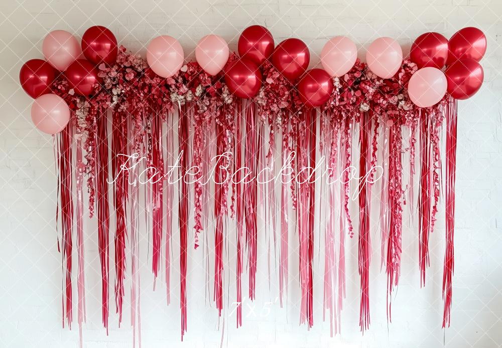 Kate Valentine Red Pink Balloon Floral Backdrop Designed by Patty Roberts