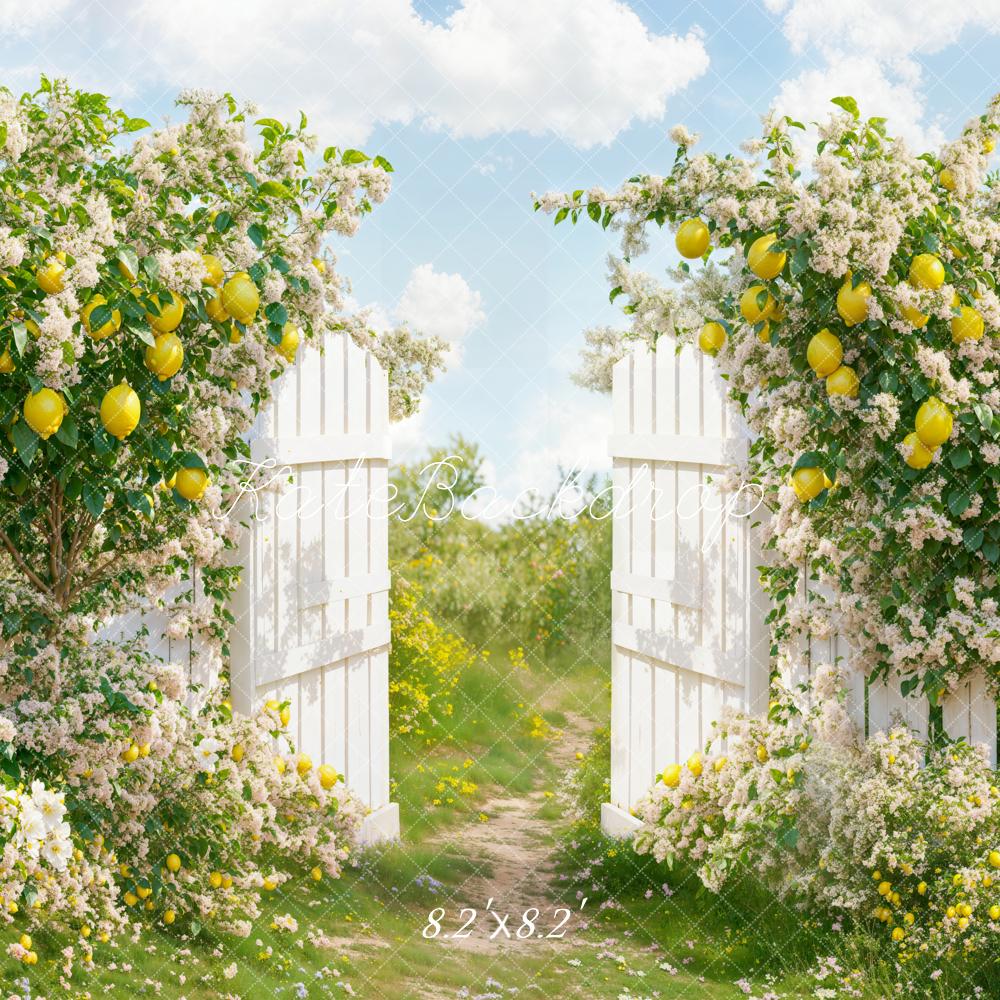 Kate Summer Lemon Garden Gate Backdrop Designed by Emetselch