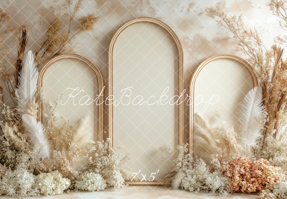 Fondo de Arco Floral Beige Boho diseñado por Patty Roberts