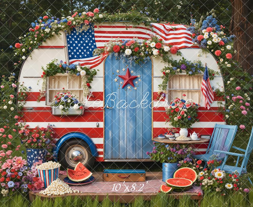 Día de la Independencia Camper Fondo de Sandía