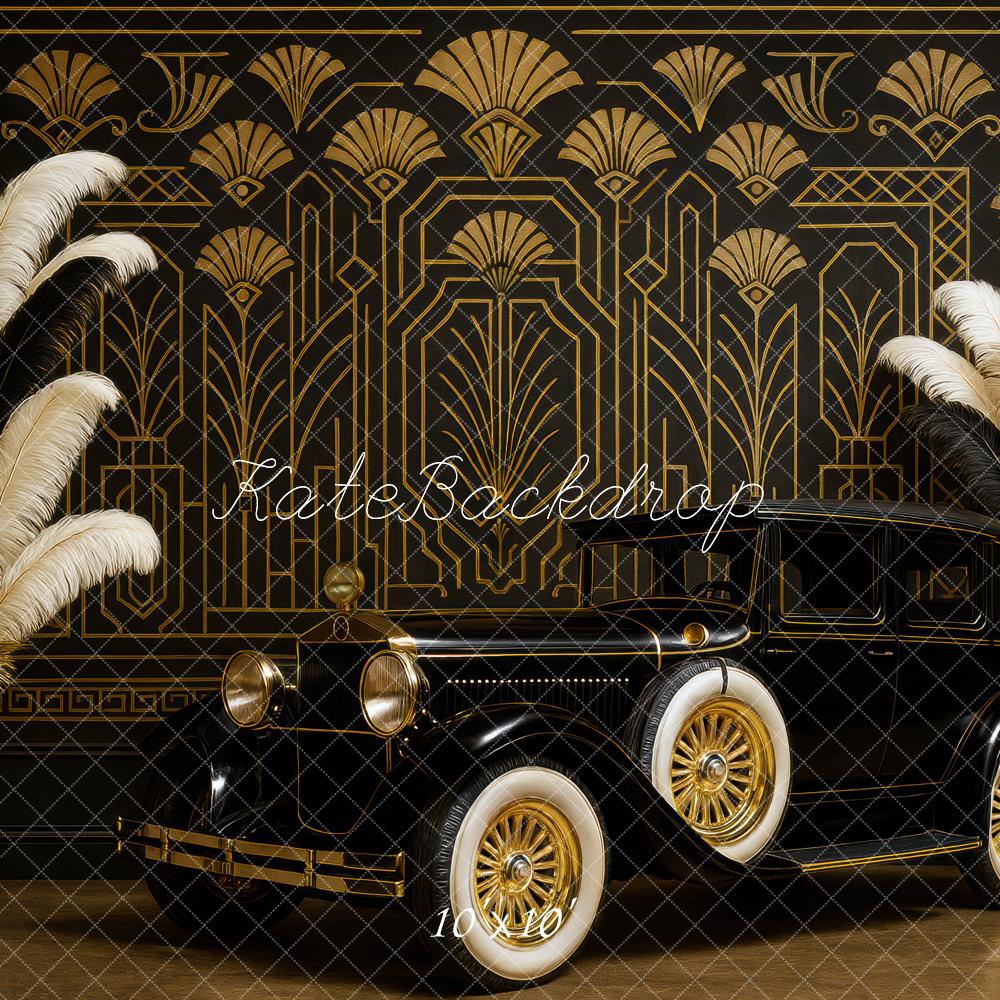Art Deco Vintage Car Dark Foto Achtergrond Designed by Mini MakeBelieve