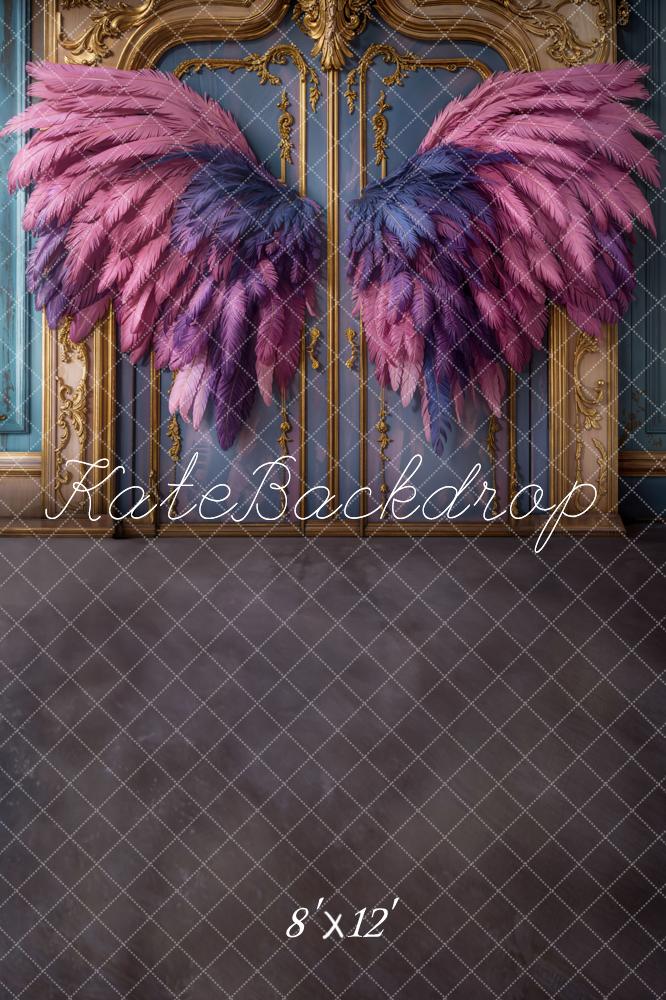 Alas de plumas rosas vintage para puerta