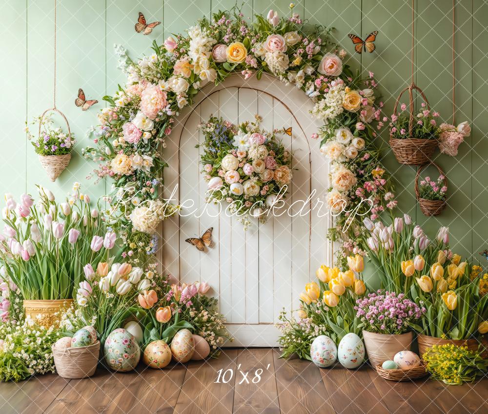 Kate Spring Easter Flower Arch Butterfly Backdrop Designed by Emetselch