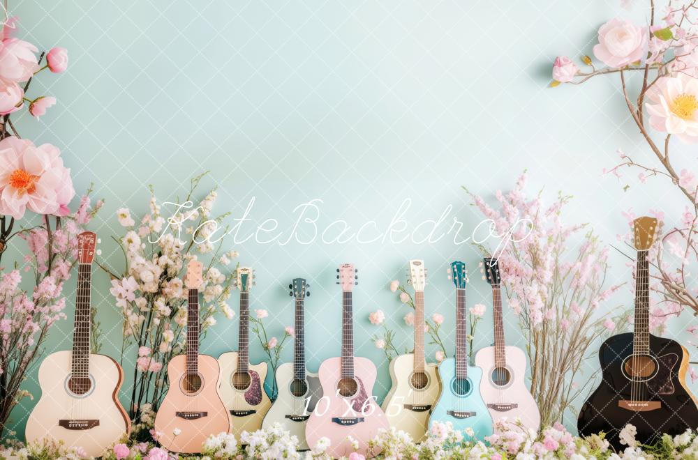 Kate Spring Floral Guitar Backdrop Designed by Patty Roberts