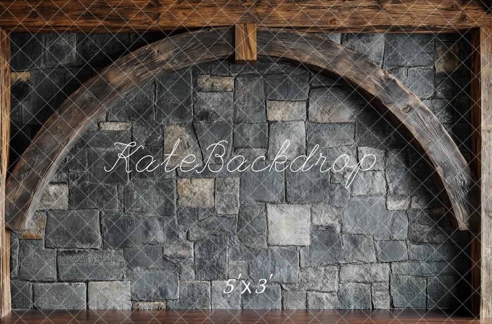 Kate Rustic Arch Stone Wall Backdrop Designed by Mini MakeBelieve